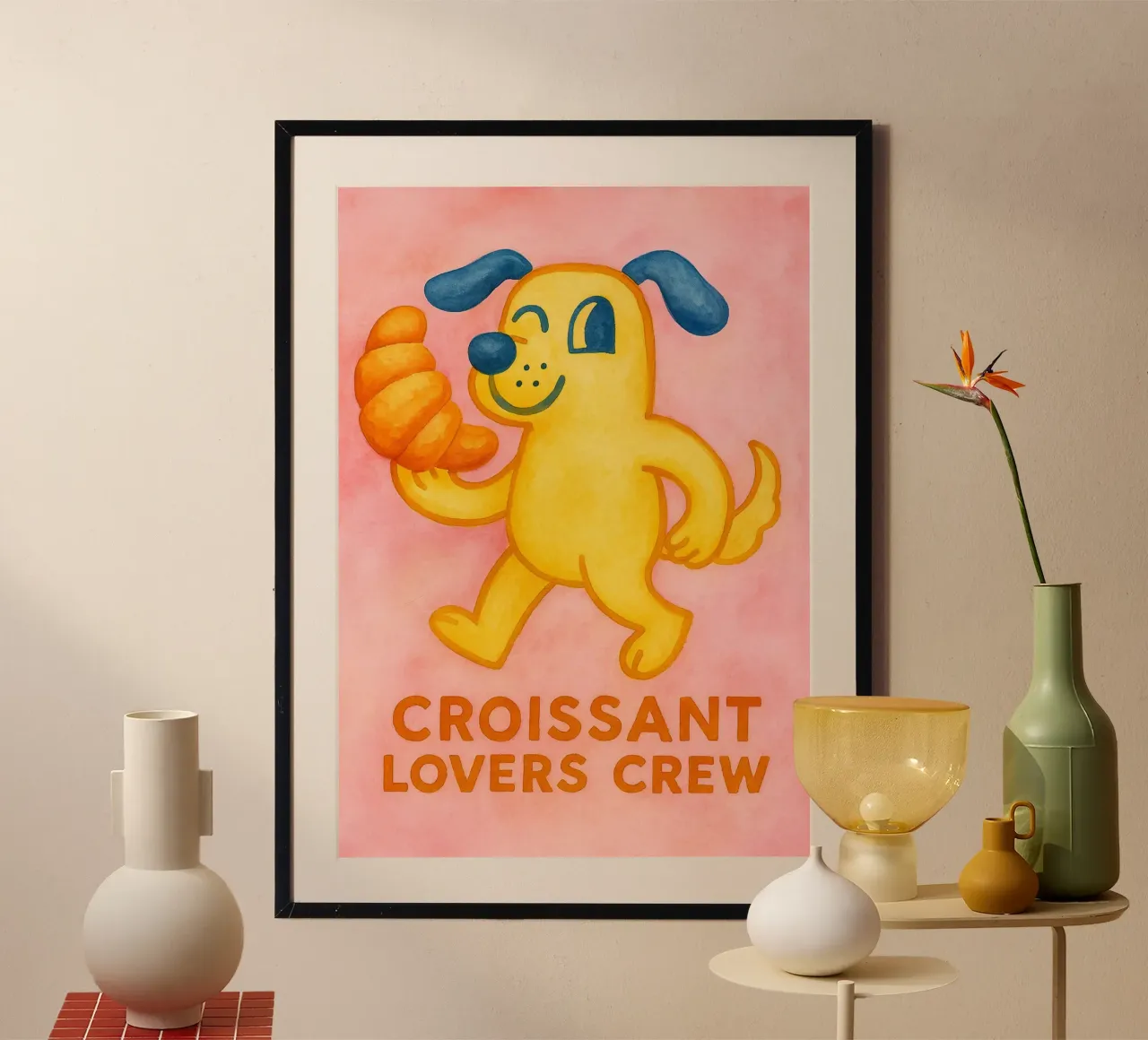 equipaggio di amanti del croissant poster con telaio in plastica da Britania