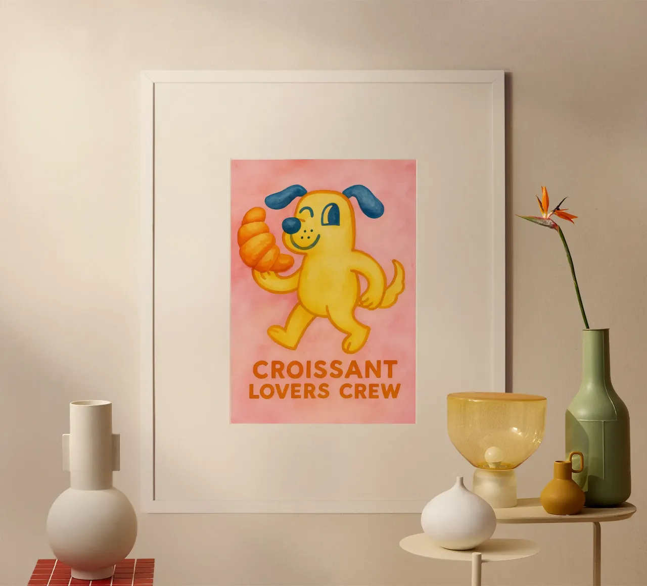 equipaggio di amanti del croissant poster con telaio in plastica da Britania
