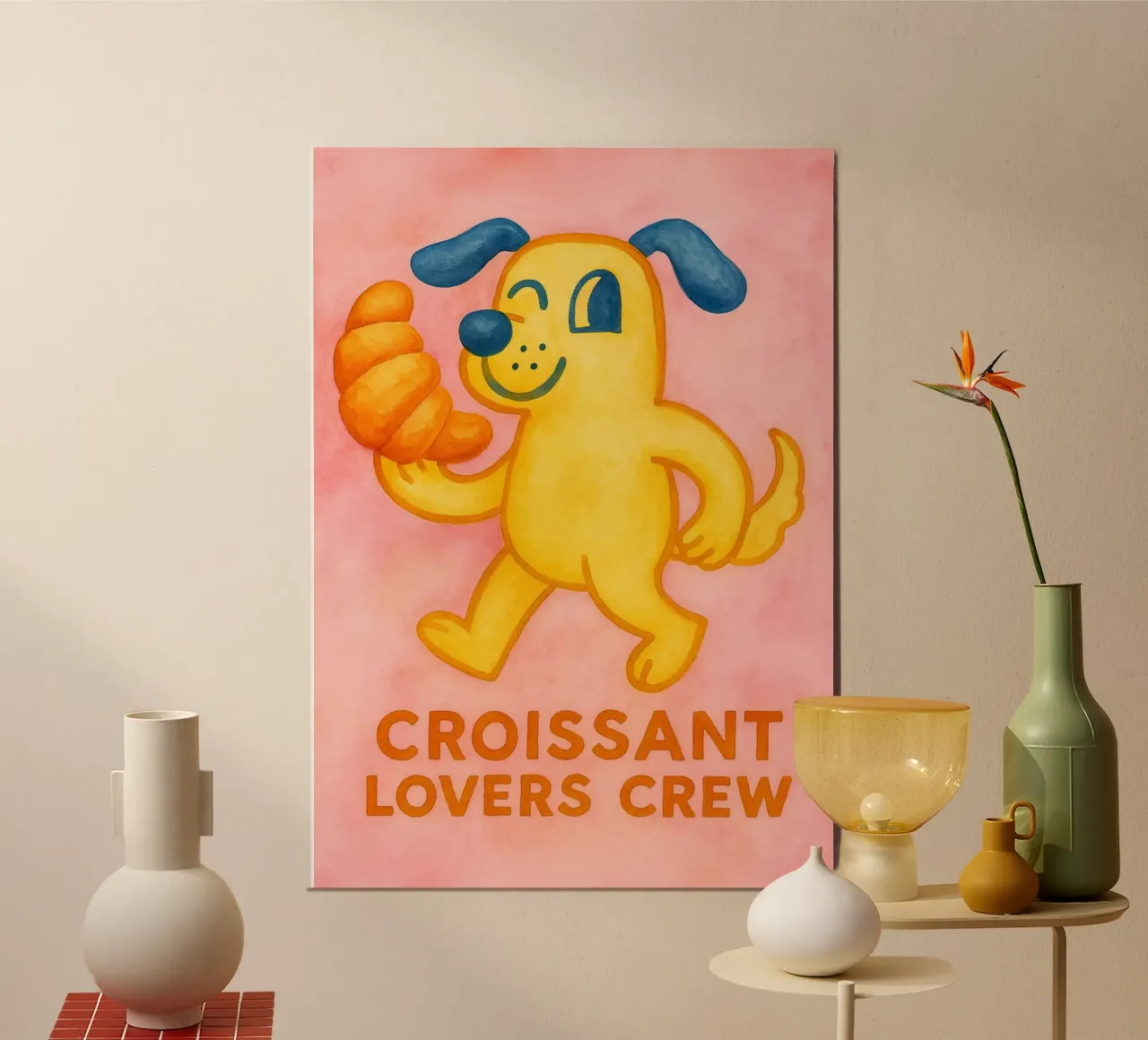 equipaggio di amanti del croissant poster con telaio in plastica da Britania