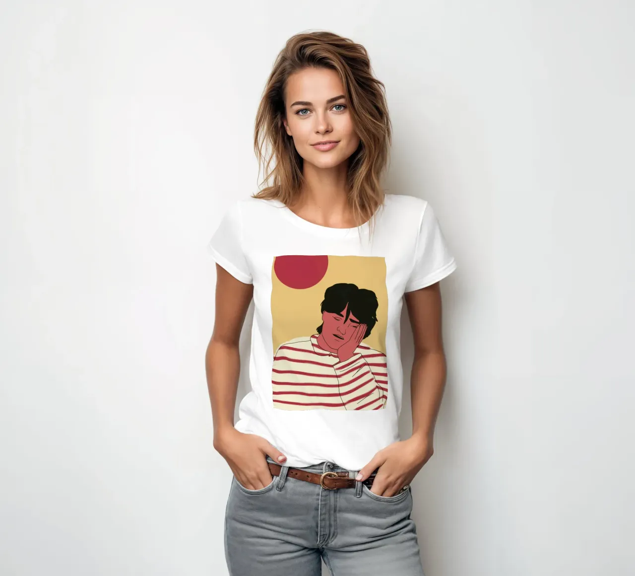 Striped Shirt Malaise women's fitted t-shirt by Mossy Pigment