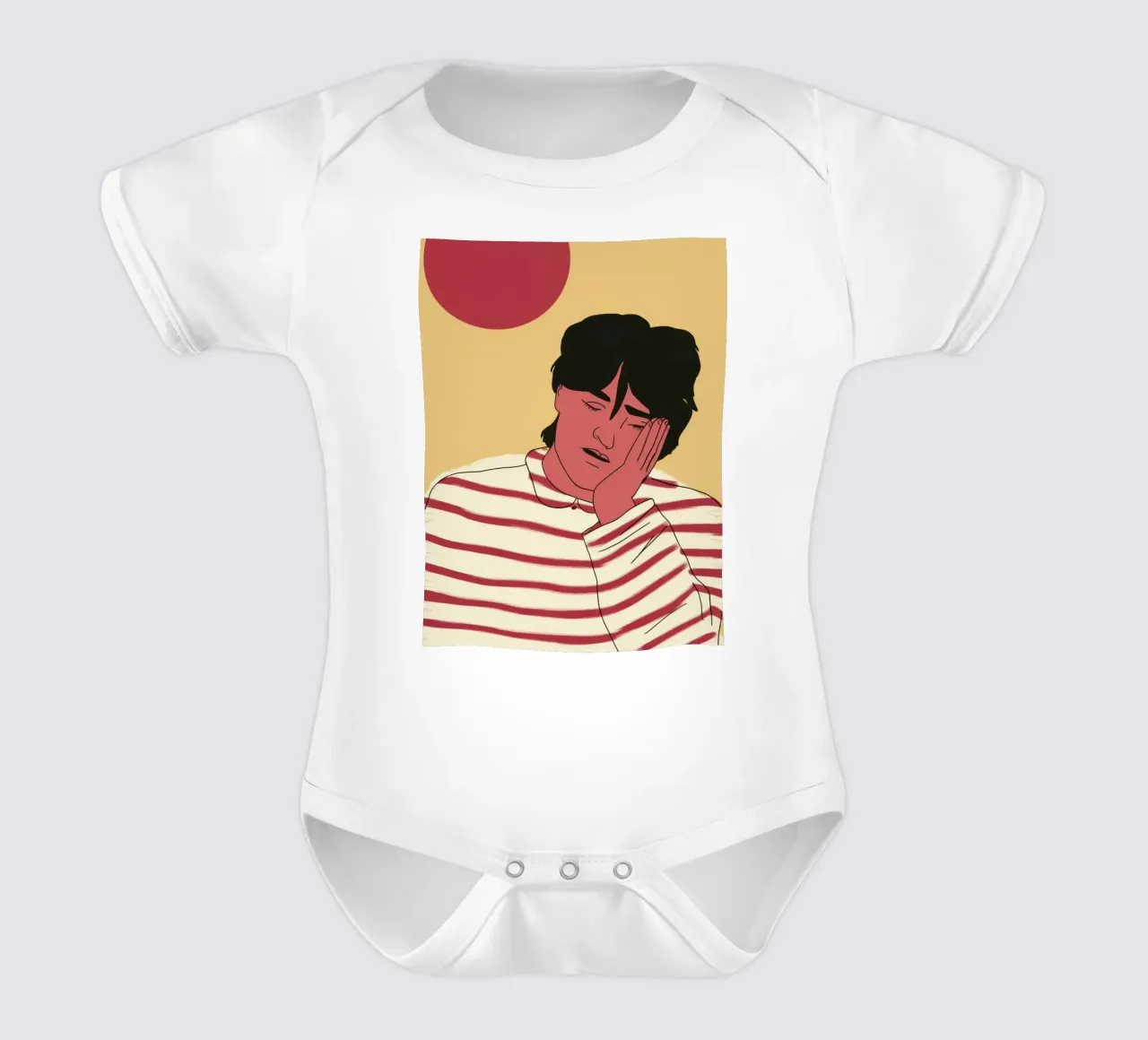 Malessere della camicia a righe body neonato maniche corte da Mossy Pigment