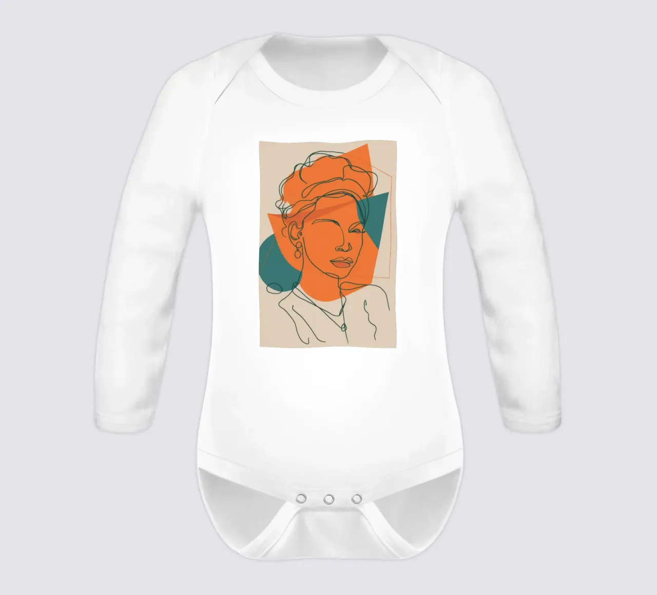 Tangerine Lineage Visage long-sleeve baby romper by Reds Jays