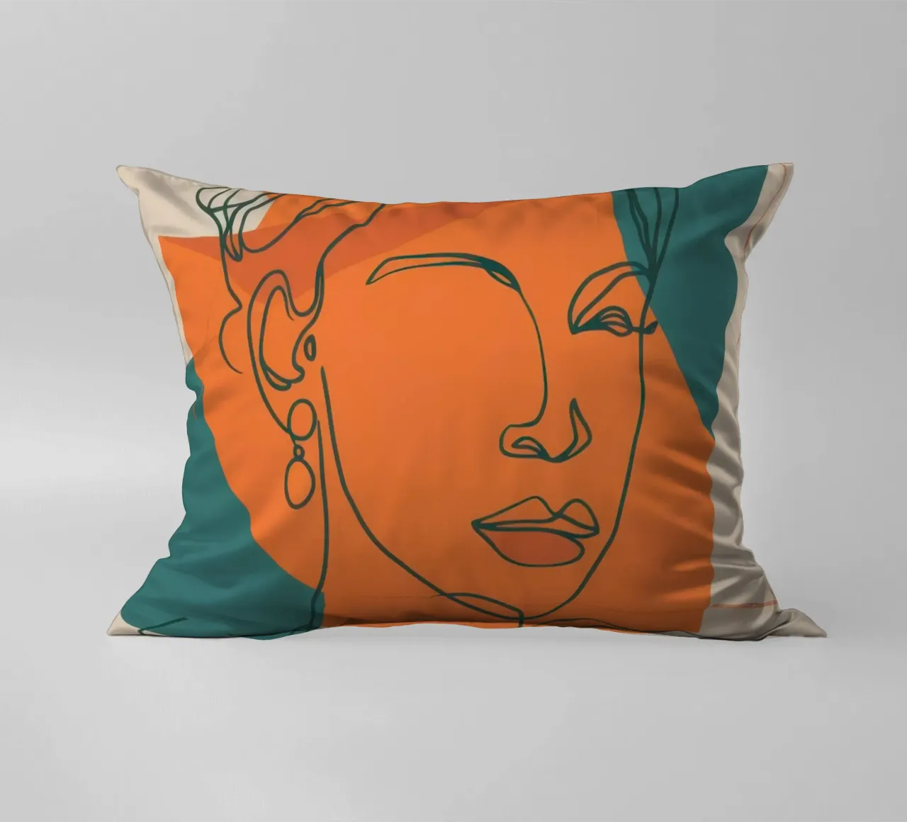 Tangerine Lineage Visage decorative cushion by Reds Jays