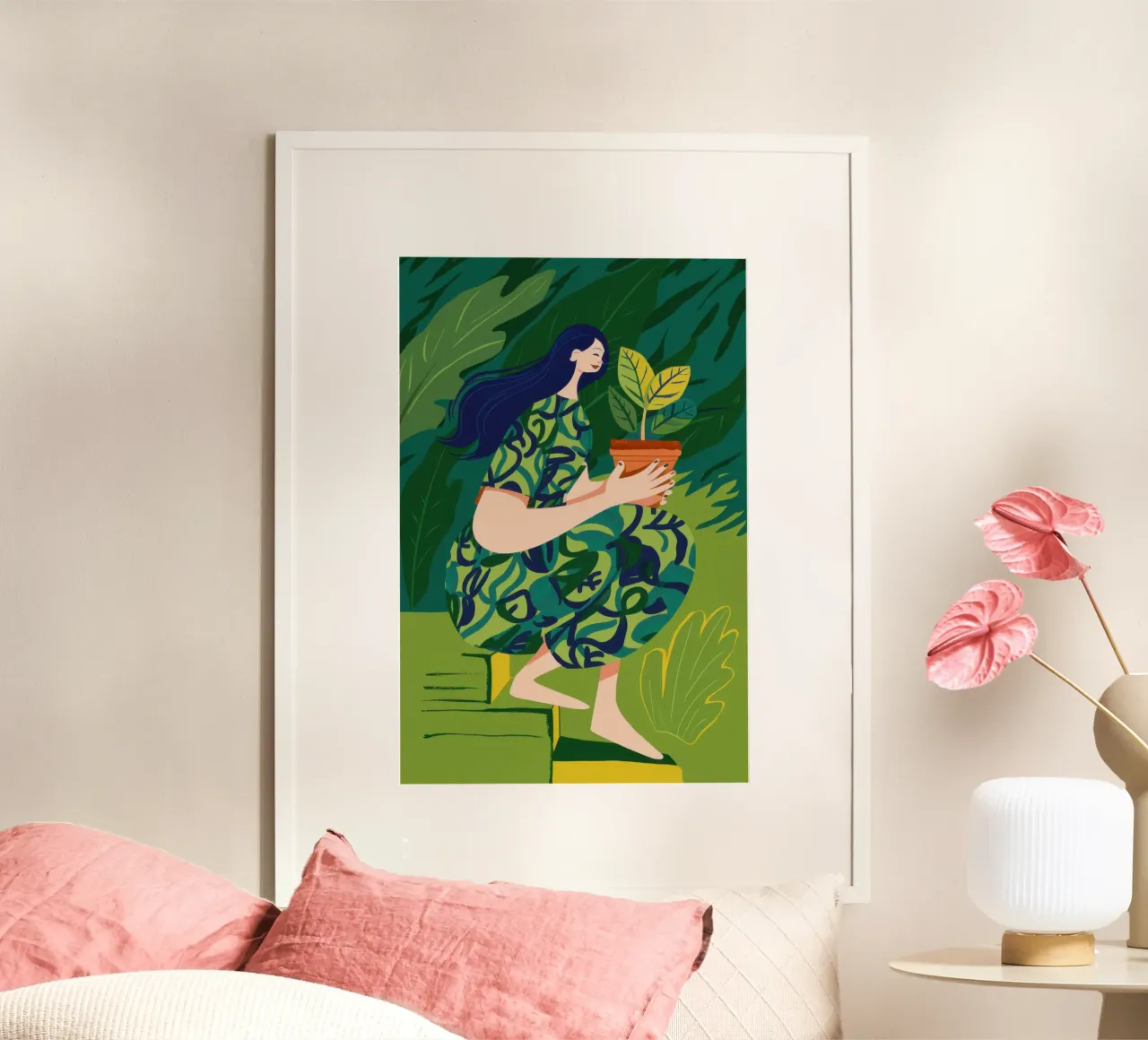 Passeggiata in offerta Verdant poster con telaio in alluminio da Giant Foxs