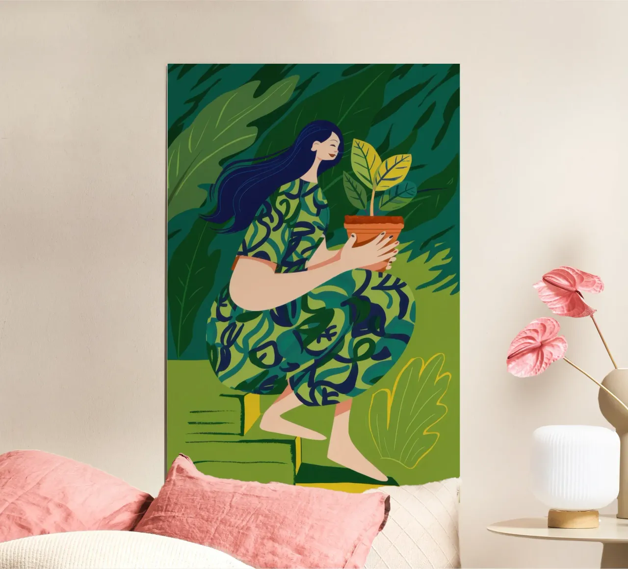 Passeggiata in offerta Verdant poster con telaio in alluminio da Giant Foxs