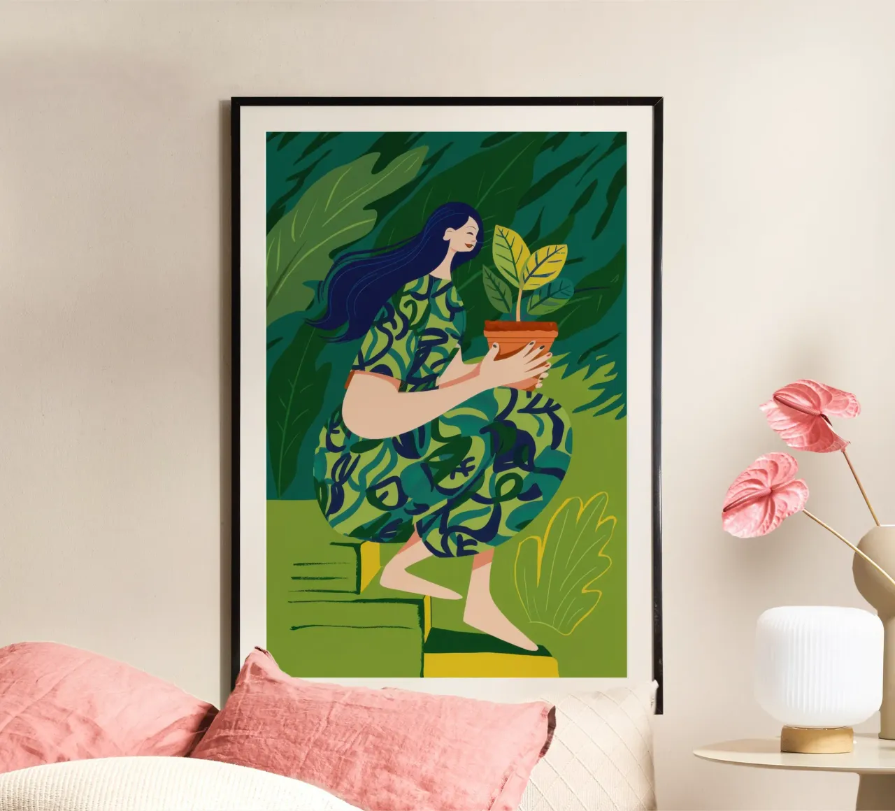 Passeggiata in offerta Verdant poster con telaio in alluminio da Giant Foxs