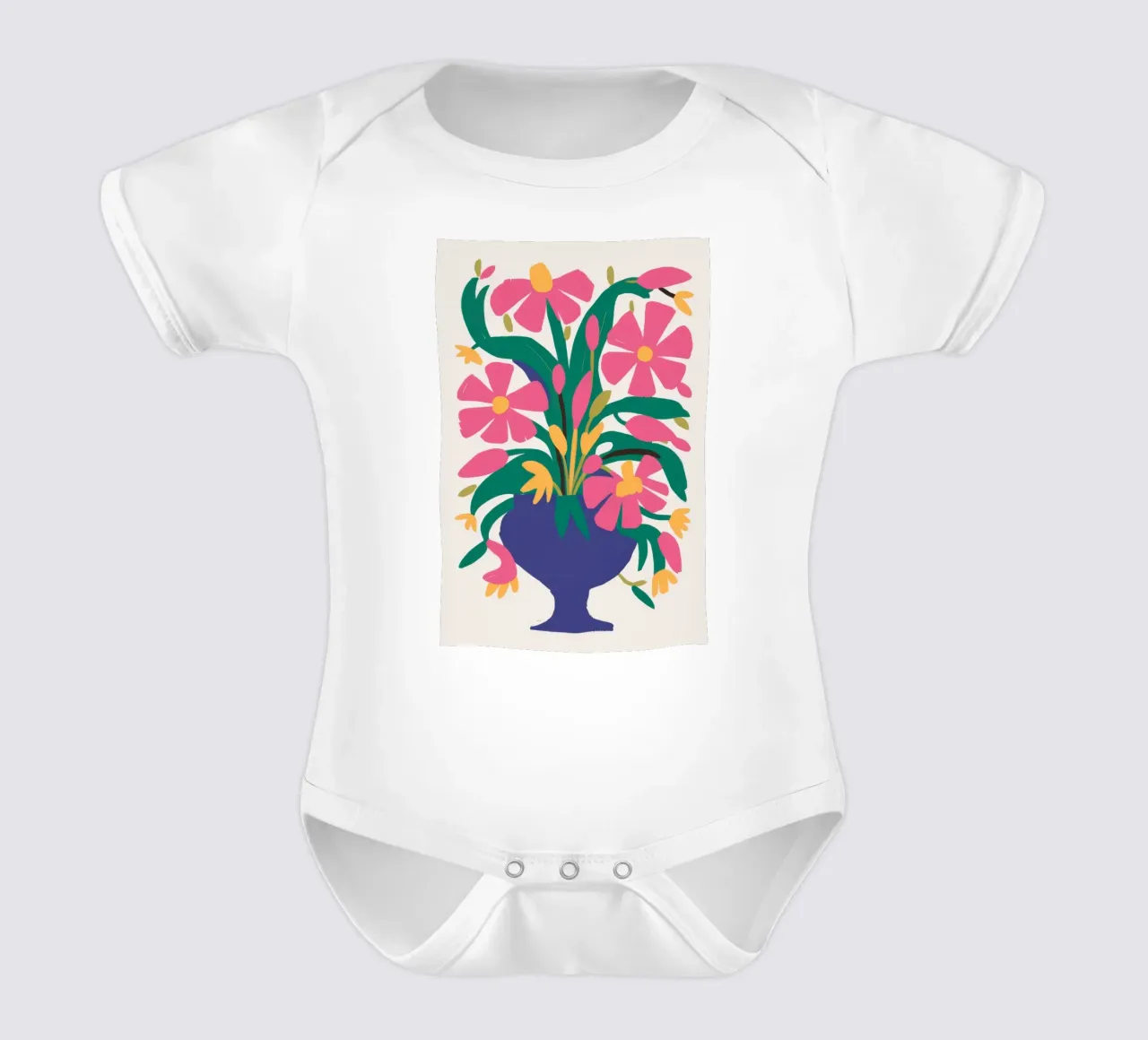 Fuchsia Bloom Burst Kurzarm Babybody von Monuments Fire