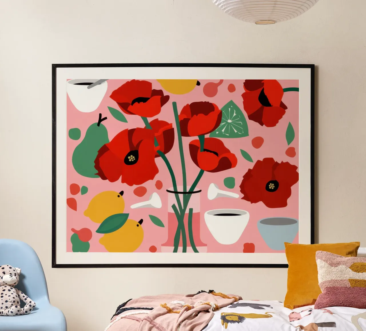 Papavero del mattino Ancora, vita poster con telaio in plastica da Mossy Pigment