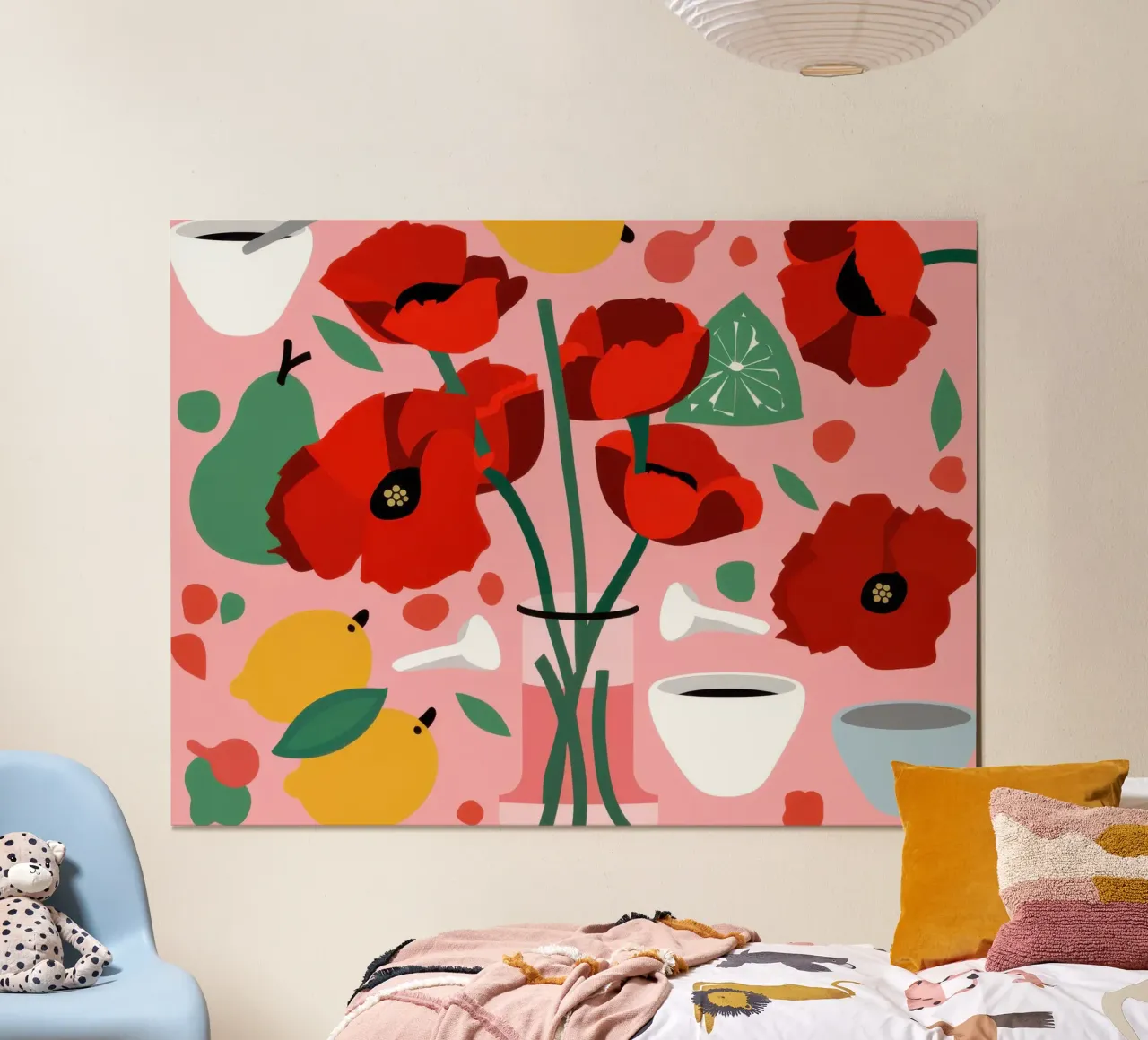 Papavero del mattino Ancora, vita poster con telaio in plastica da Mossy Pigment