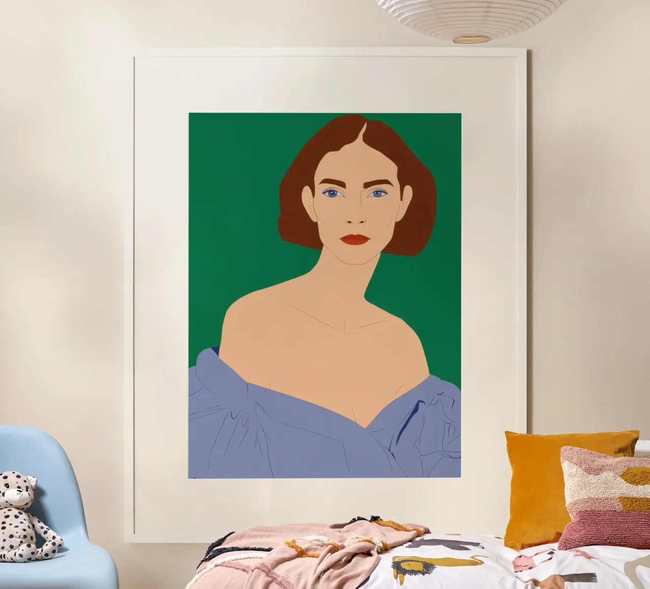 Sguardo smeraldino Poise poster con telaio in alluminio da Rain Balance
