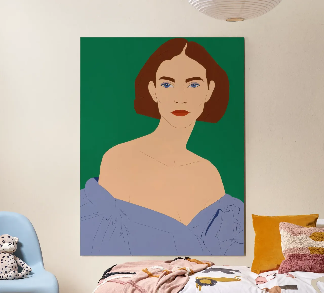 Sguardo smeraldino Poise poster con telaio in alluminio da Rain Balance