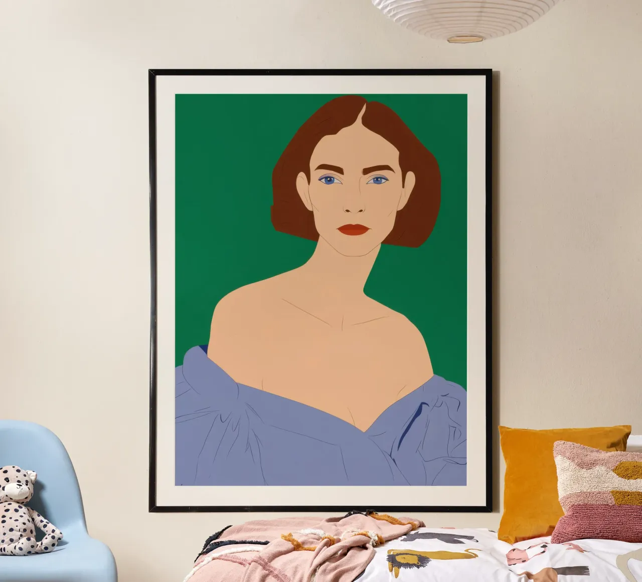 Sguardo smeraldino Poise poster con telaio in alluminio da Rain Balance