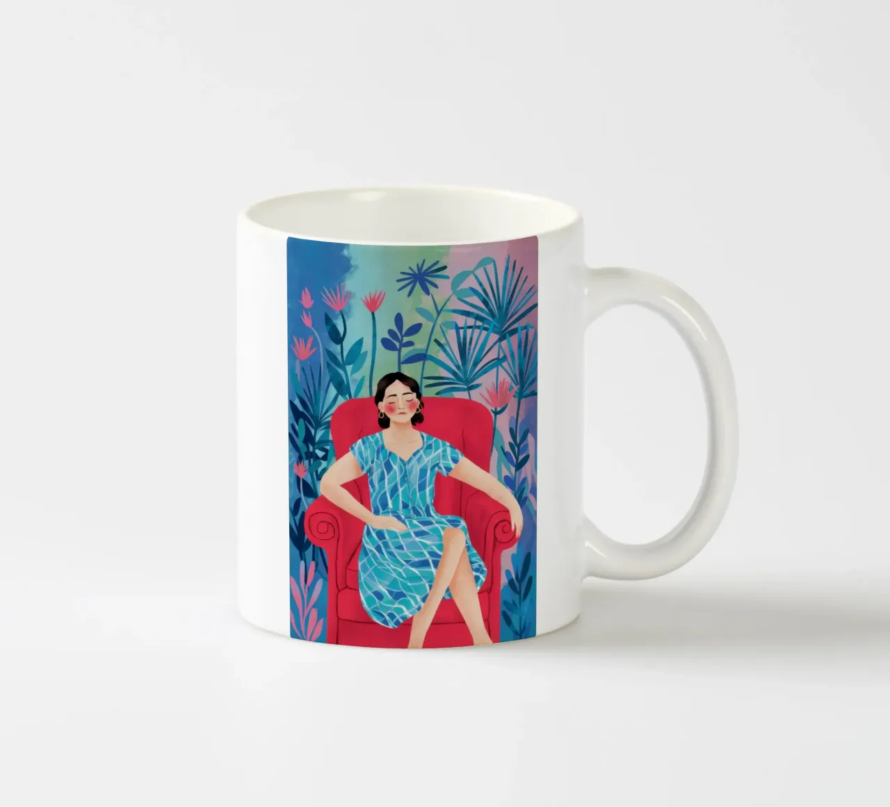 Cerulean Jungle Repose taza de cerámica de Reds Jays