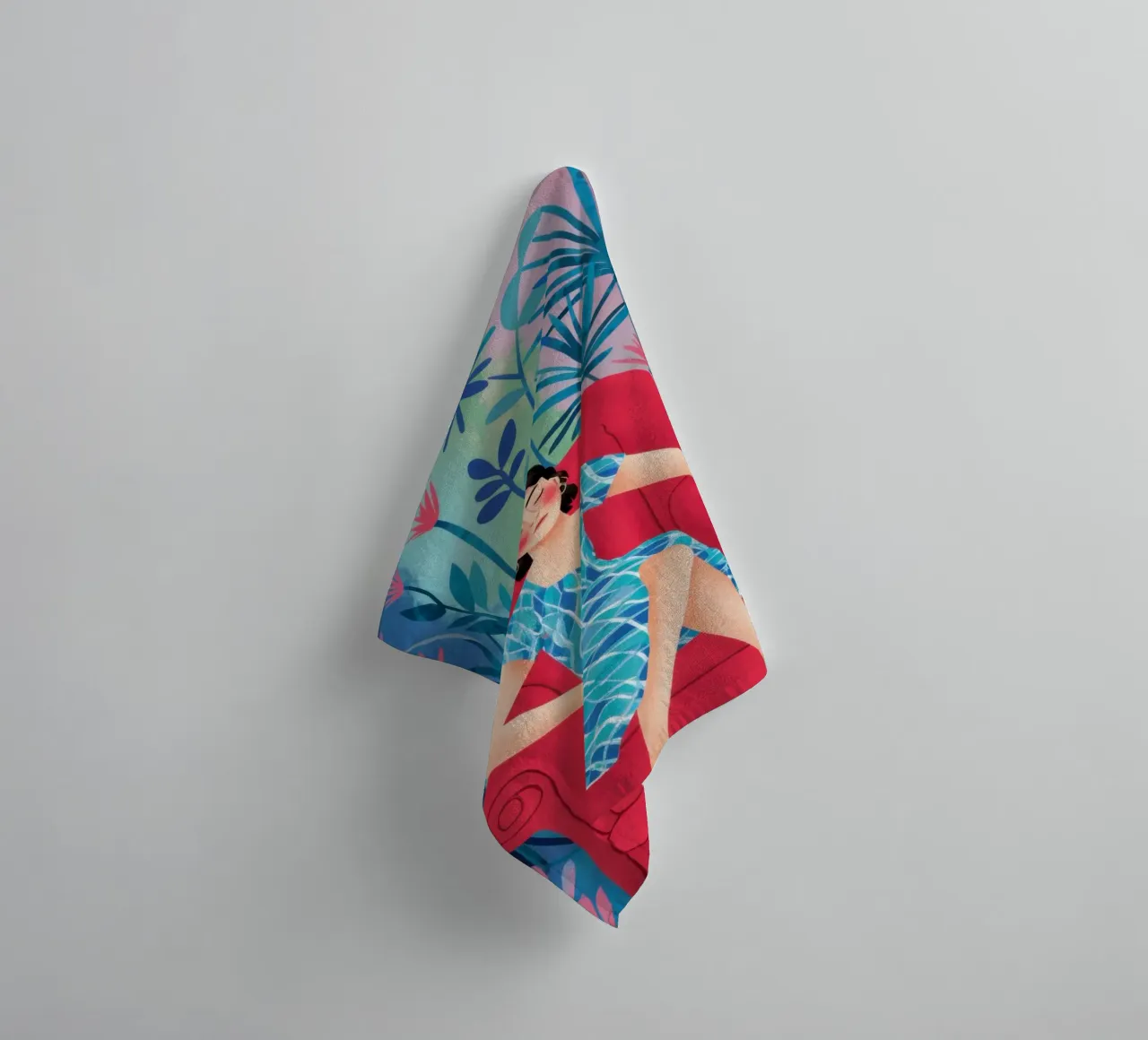 Cerulean Jungle Repose towel by Reds Jays