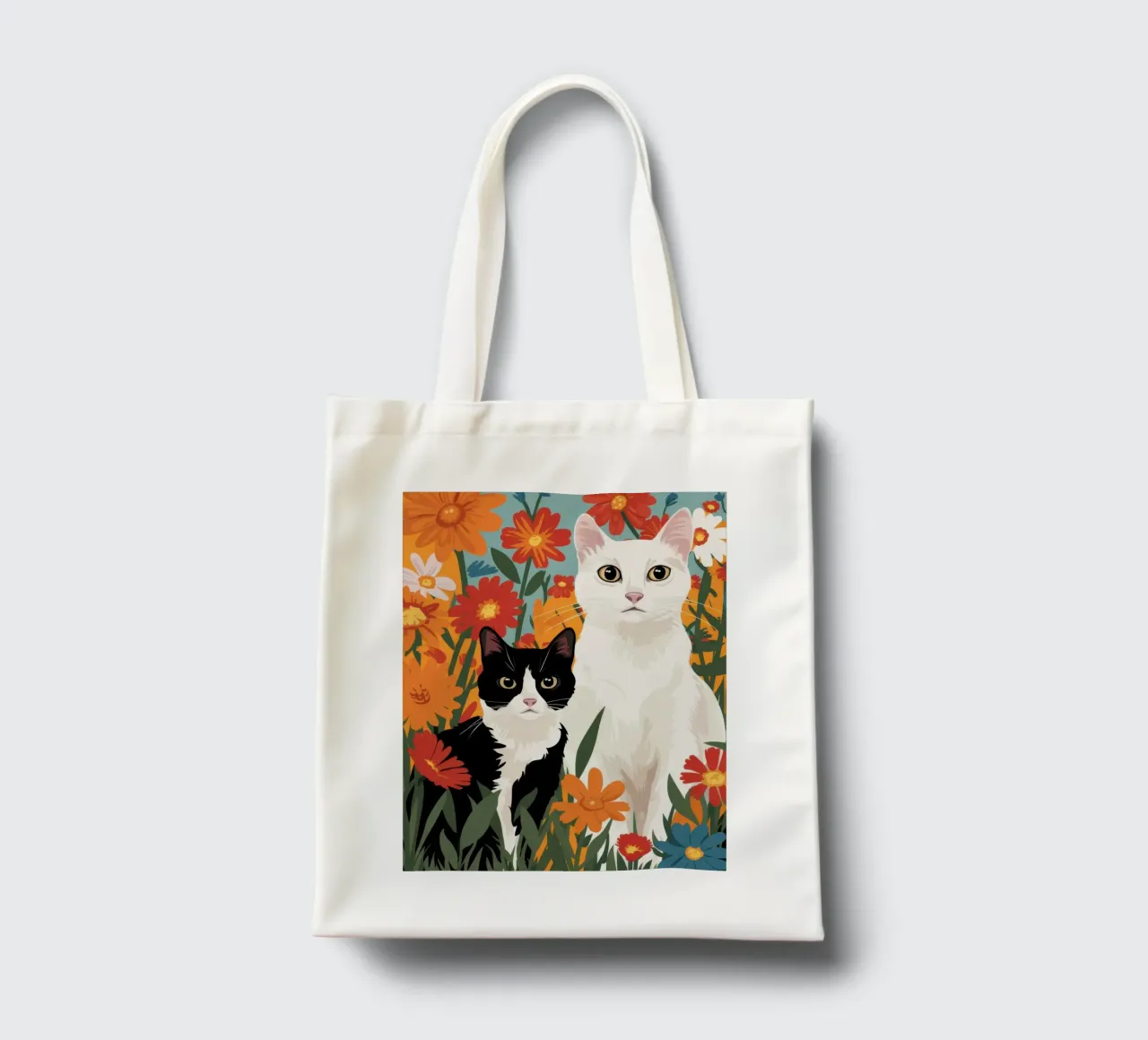Floral Feline Friends tote bag by Monuments Fire