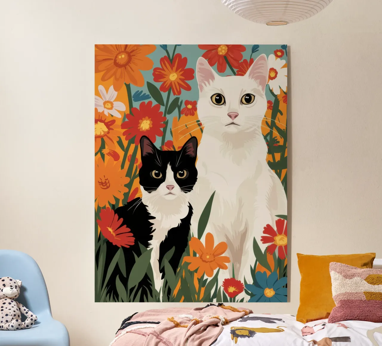 Floral Feline Friends acrylic glass by Monuments Fire