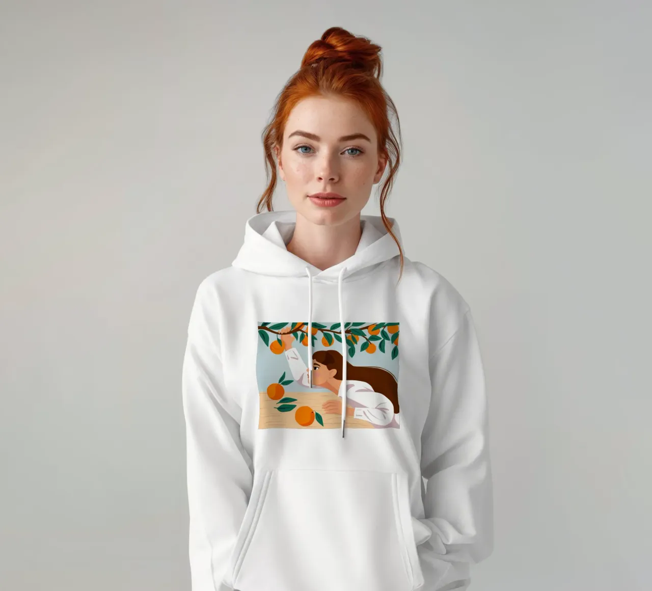 Sogno di sonno agli agrumi felpa con cappuccio da Mossy Pigment