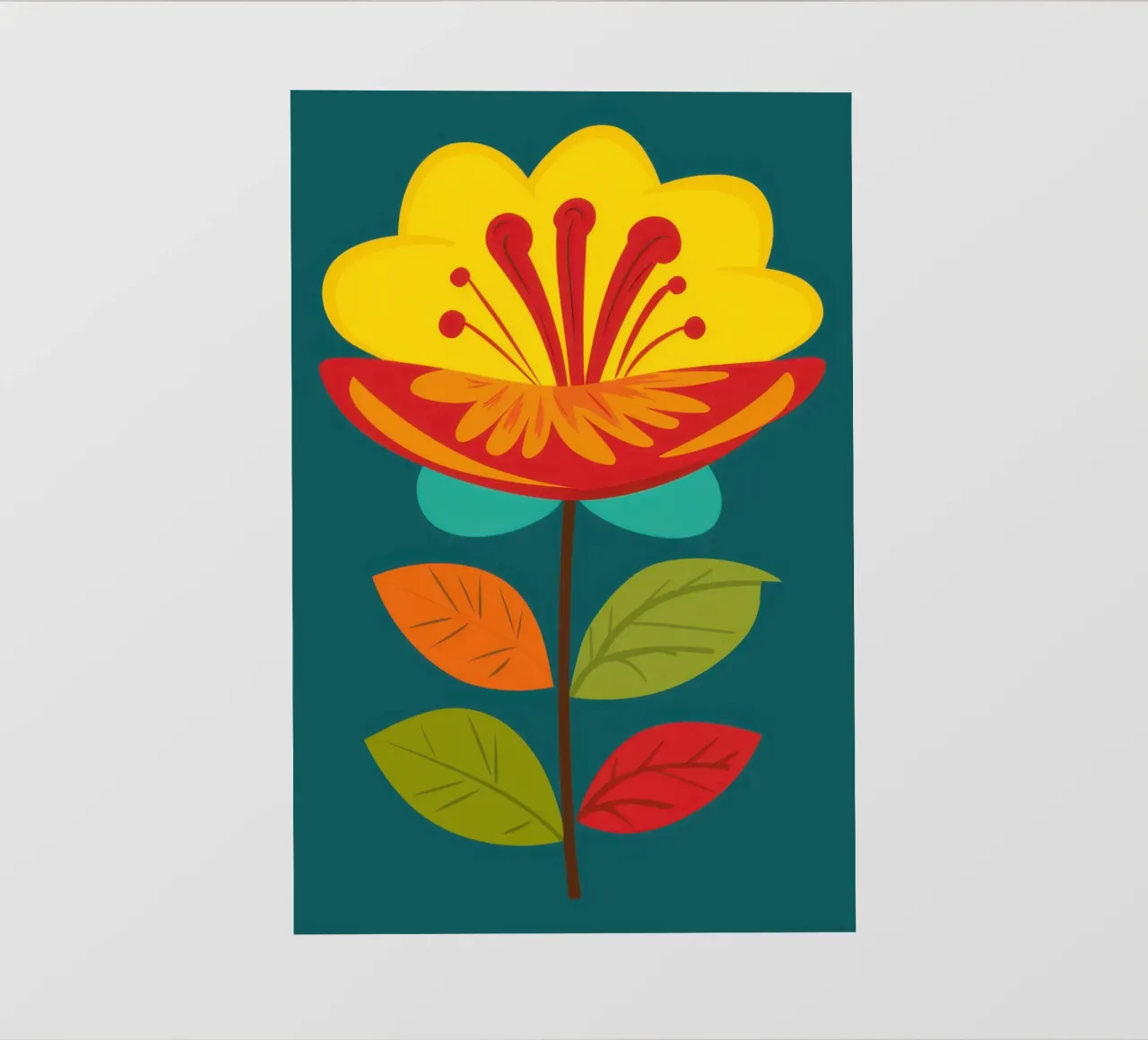 Folk Art Sun Bloom photo wallpaper by Rain Balance