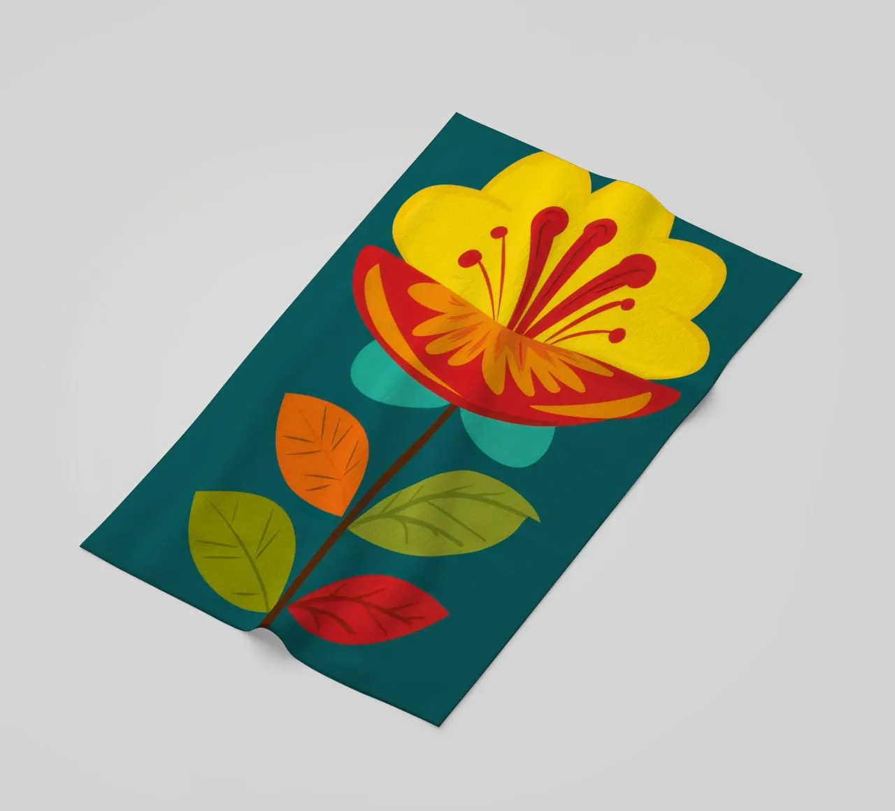 Folk Art Sole in fiore telo mare da Rain Balance