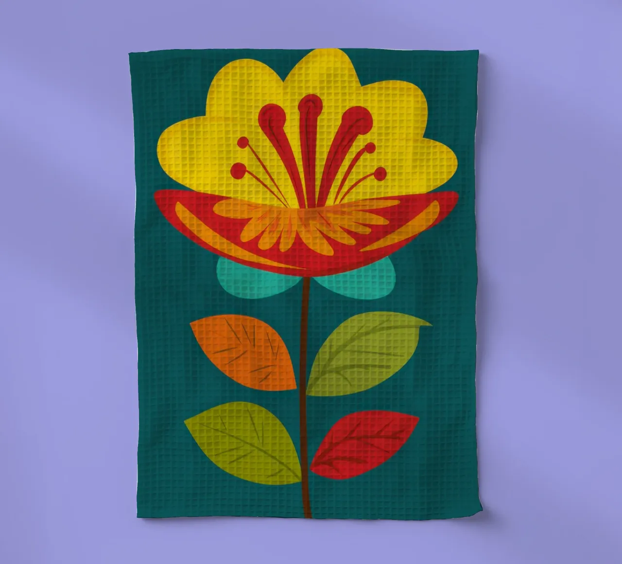 Folk Art Sole in fiore canovaccio da cucina da Rain Balance
