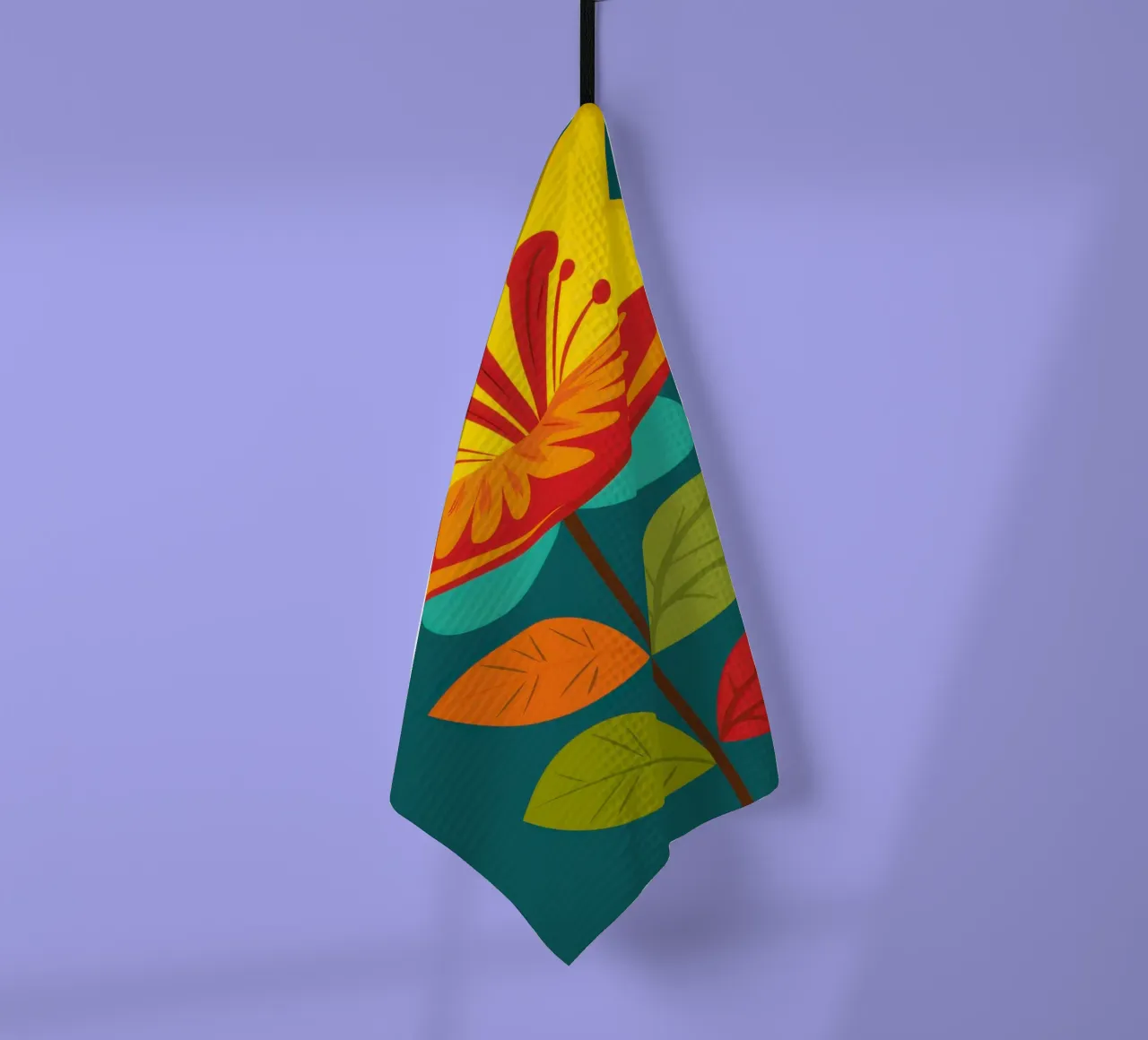 Folk Art Sole in fiore canovaccio da cucina da Rain Balance