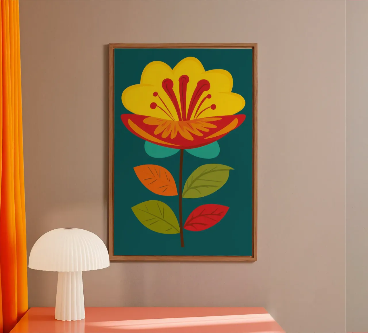 Folk Art Sole in fiore alluminio dibond da Rain Balance