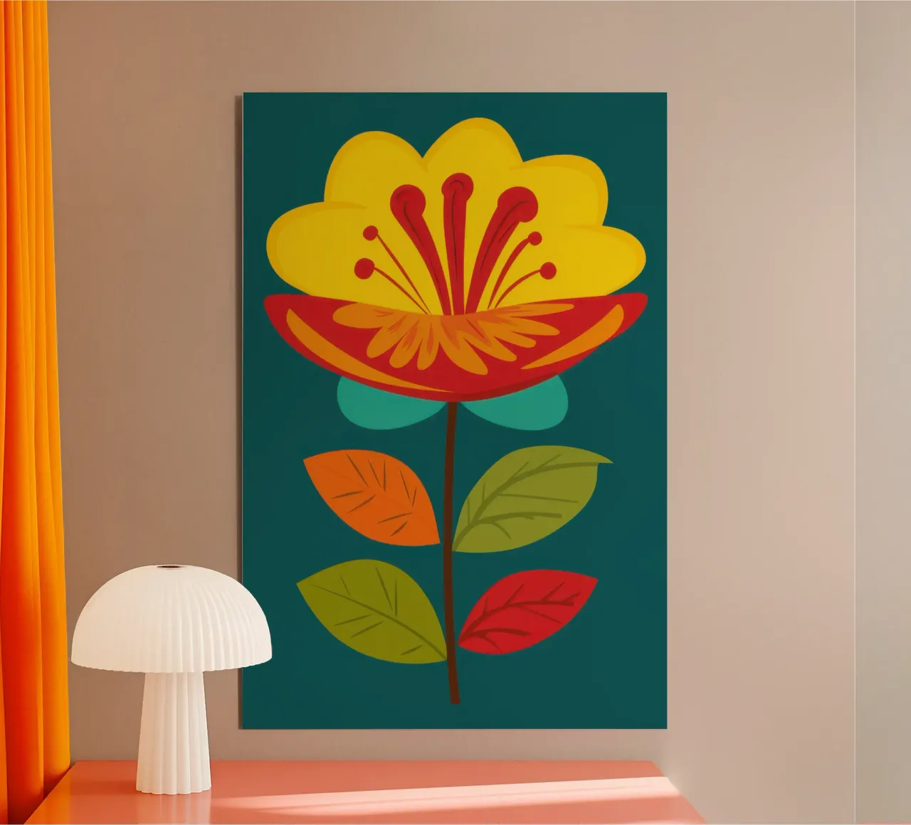 Folk Art Sole in fiore alluminio dibond da Rain Balance