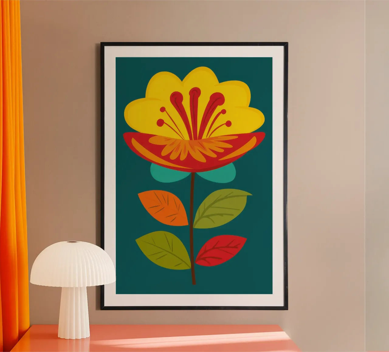 Folk Art Sole in fiore carta hahnemühle da Rain Balance