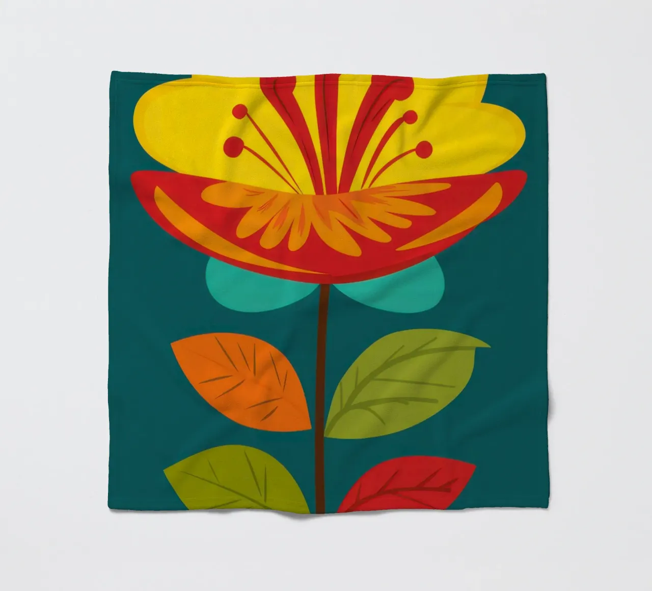 Folk Art Sole in fiore coperta in pile da Rain Balance