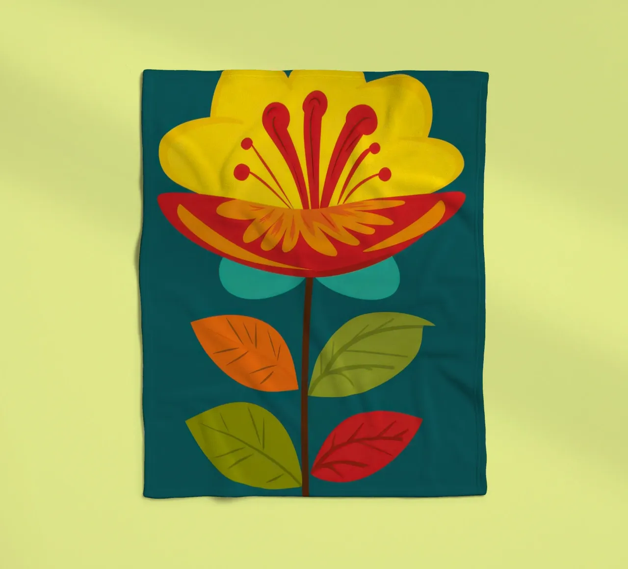 Folk Art Sole in fiore coperta in pile da Rain Balance