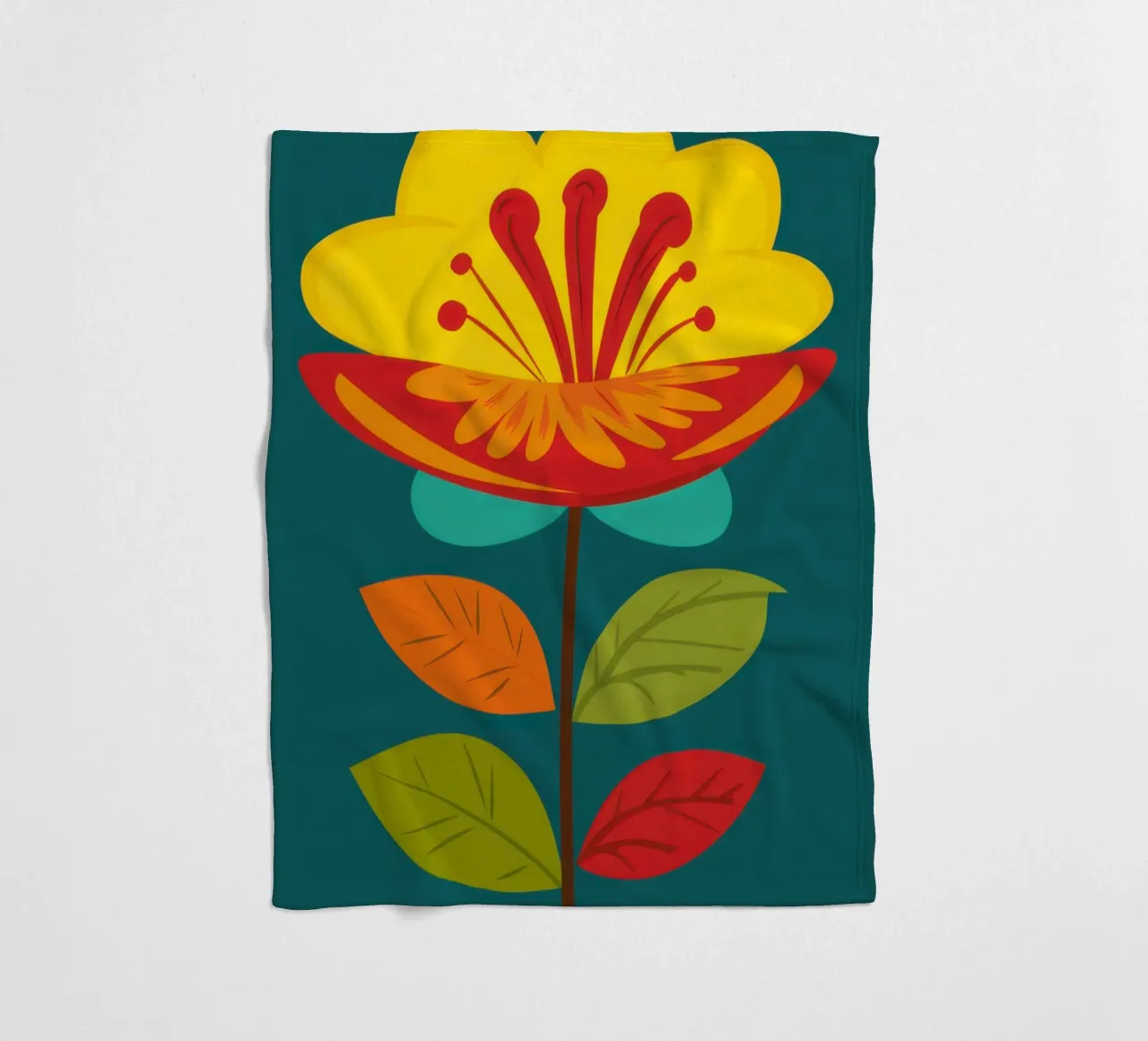 Folk Art Sole in fiore coperta in pile da Rain Balance