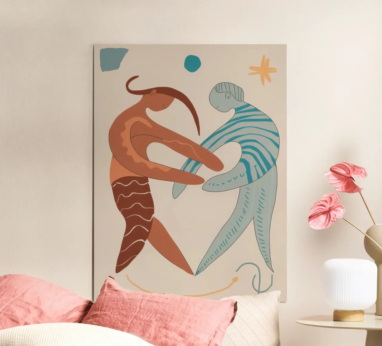 Ätherisch tanzendes Duo Poster mit Kunststoffrahmen von Giant Foxs