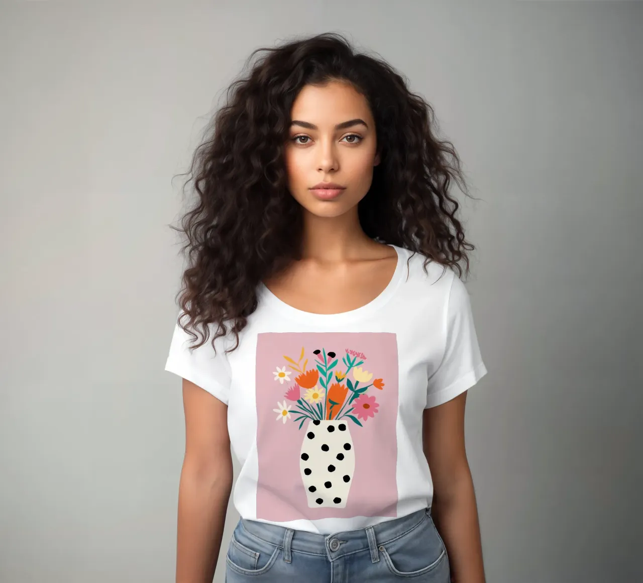 Vase à pois Delight t-shirt ajusté pour femmes de Rain Balance