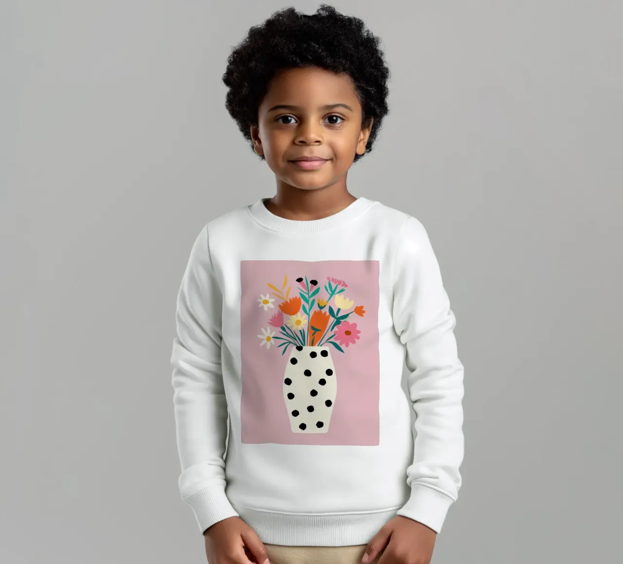 Dotted Vase Delight kids sweatshirt by Rain Balance
