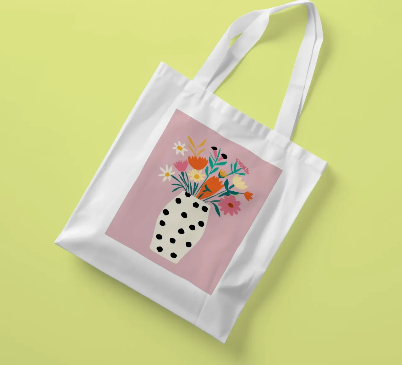 Dotted Vase Delight tote bag by Rain Balance