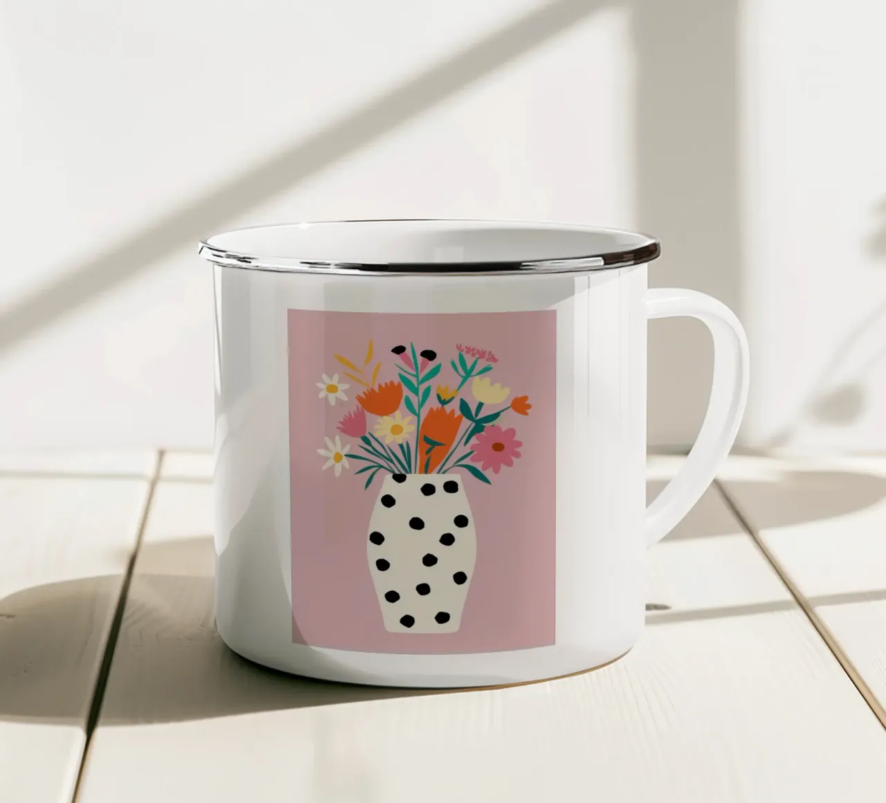 Delizia del vaso a pois tazza in smalto da Rain Balance
