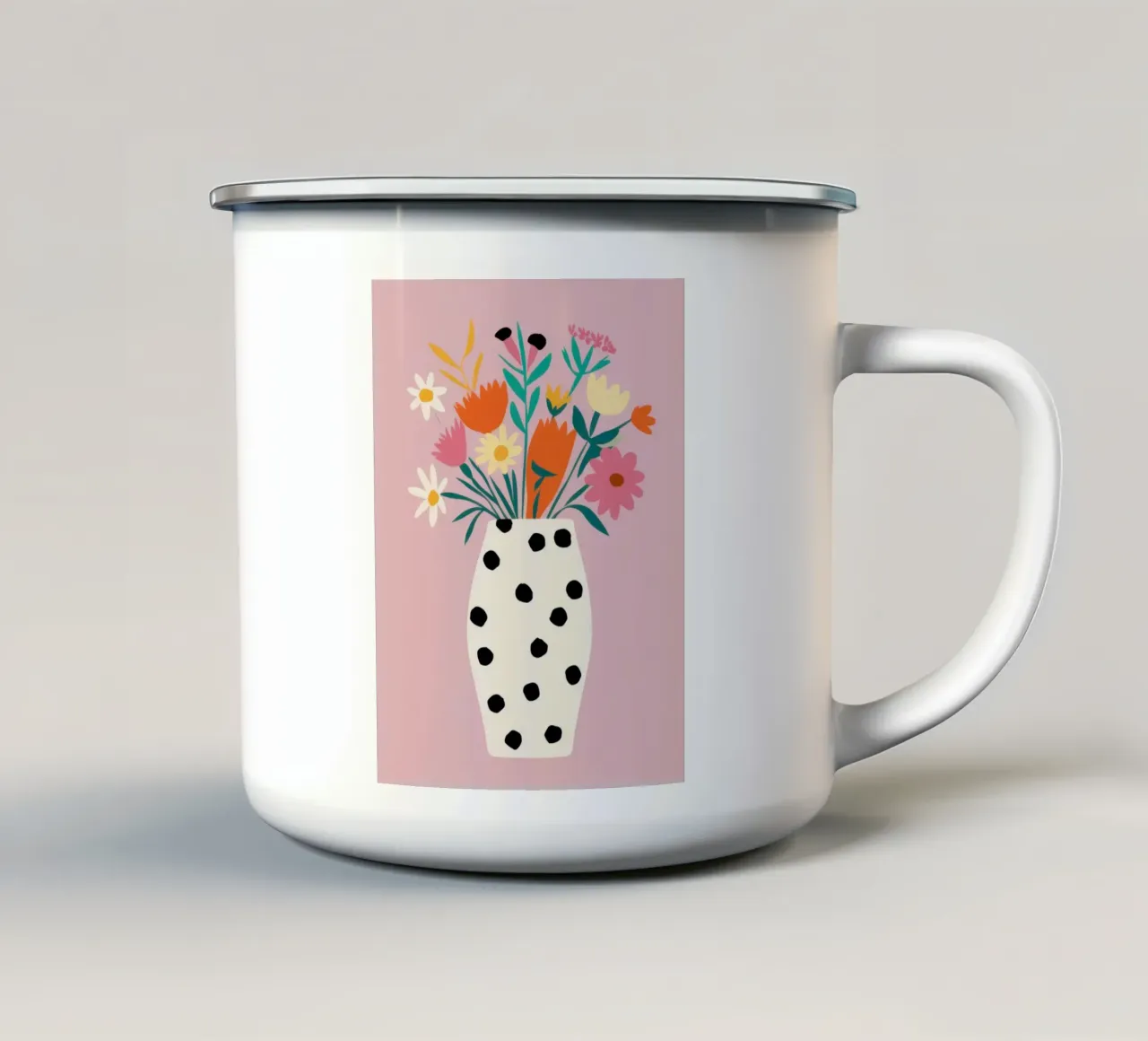 Delizia del vaso a pois tazza in smalto da Rain Balance