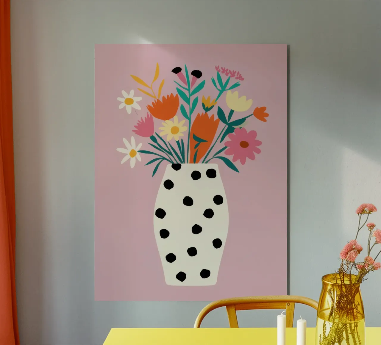 Dotted Vase Delight alu-dibond by Rain Balance
