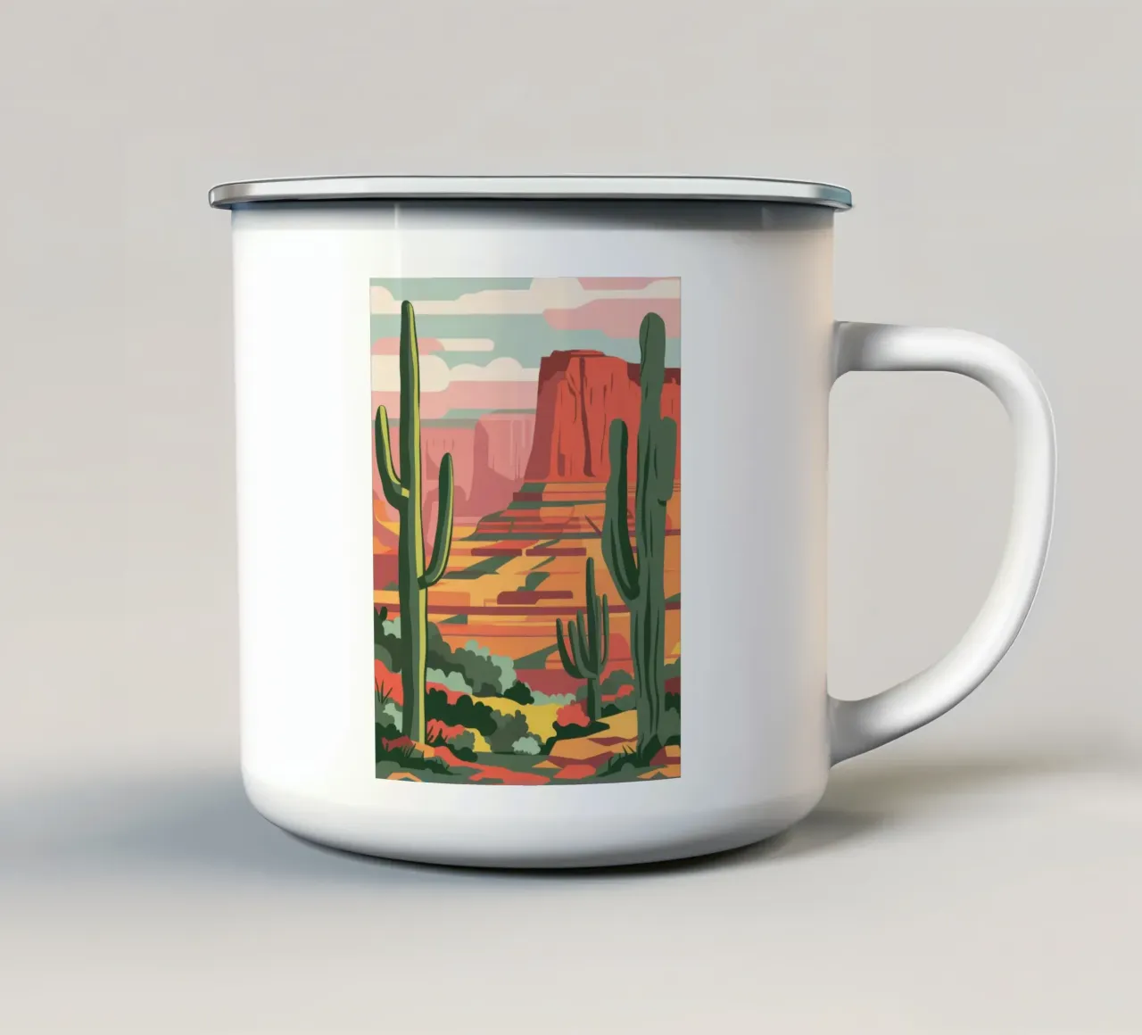 Cattedrale di Canyon Cactus tazza in smalto da Reds Jays