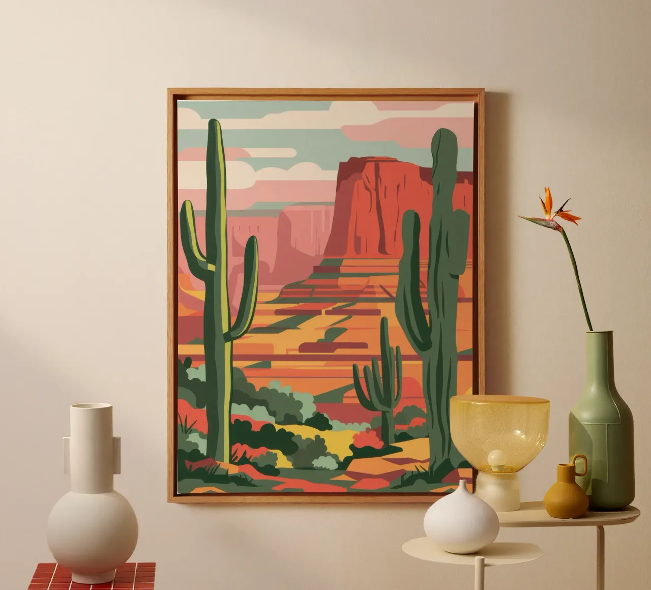 Cattedrale di Canyon Cactus tela con Cornice a cassetta da Reds Jays