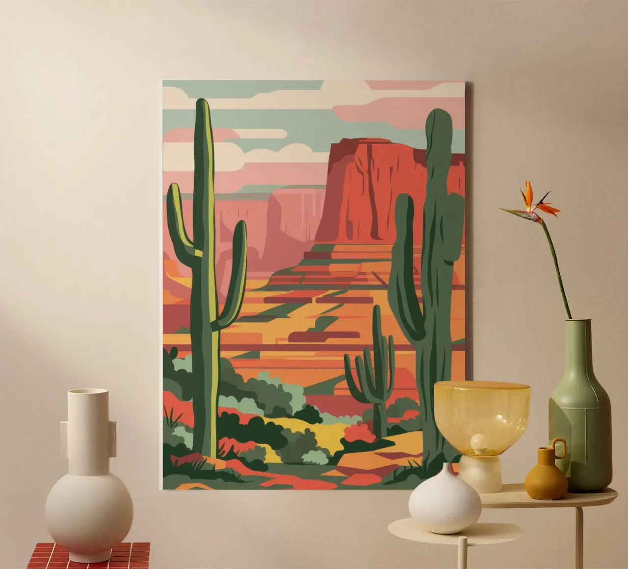 Cattedrale di Canyon Cactus tela con Cornice a cassetta da Reds Jays