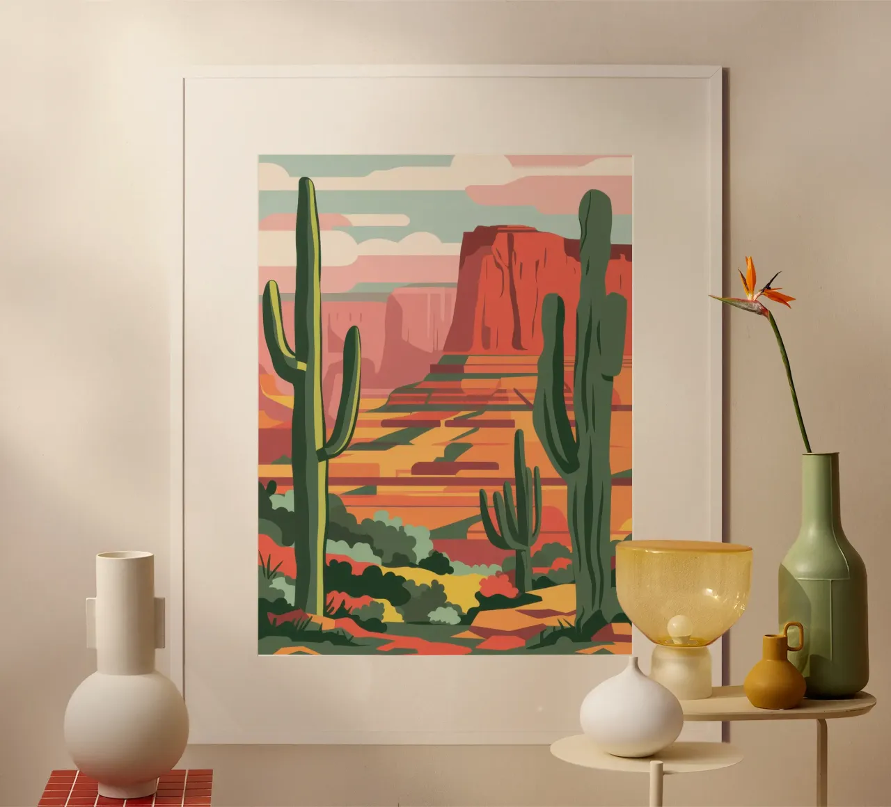 Cattedrale di Canyon Cactus poster da Reds Jays