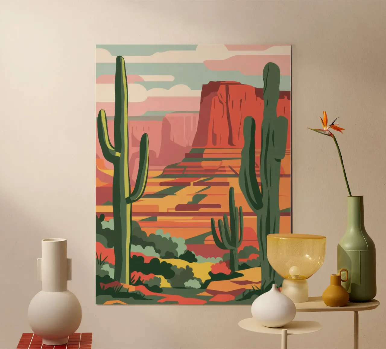 Cattedrale di Canyon Cactus poster da Reds Jays