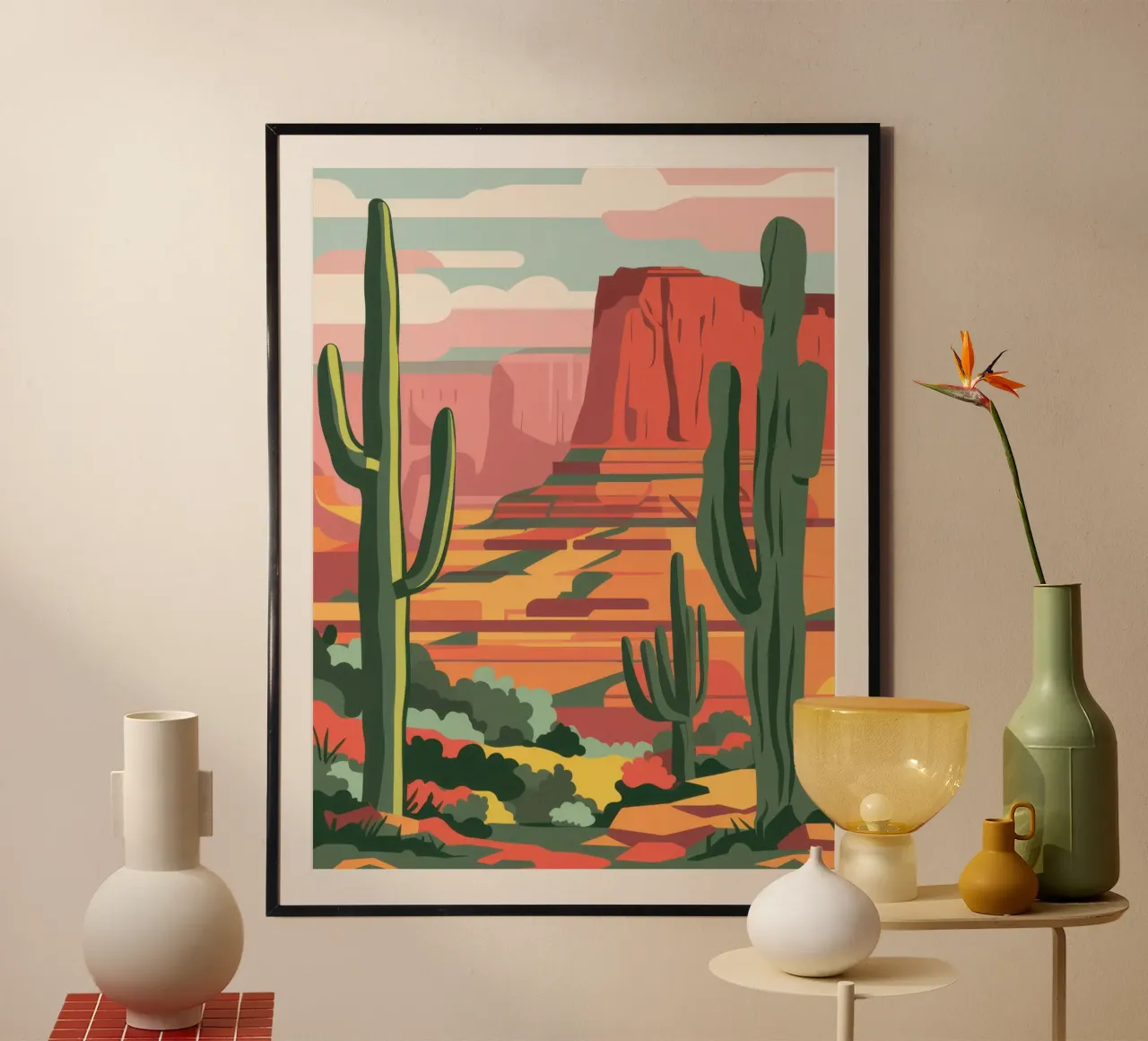 Cattedrale di Canyon Cactus poster da Reds Jays
