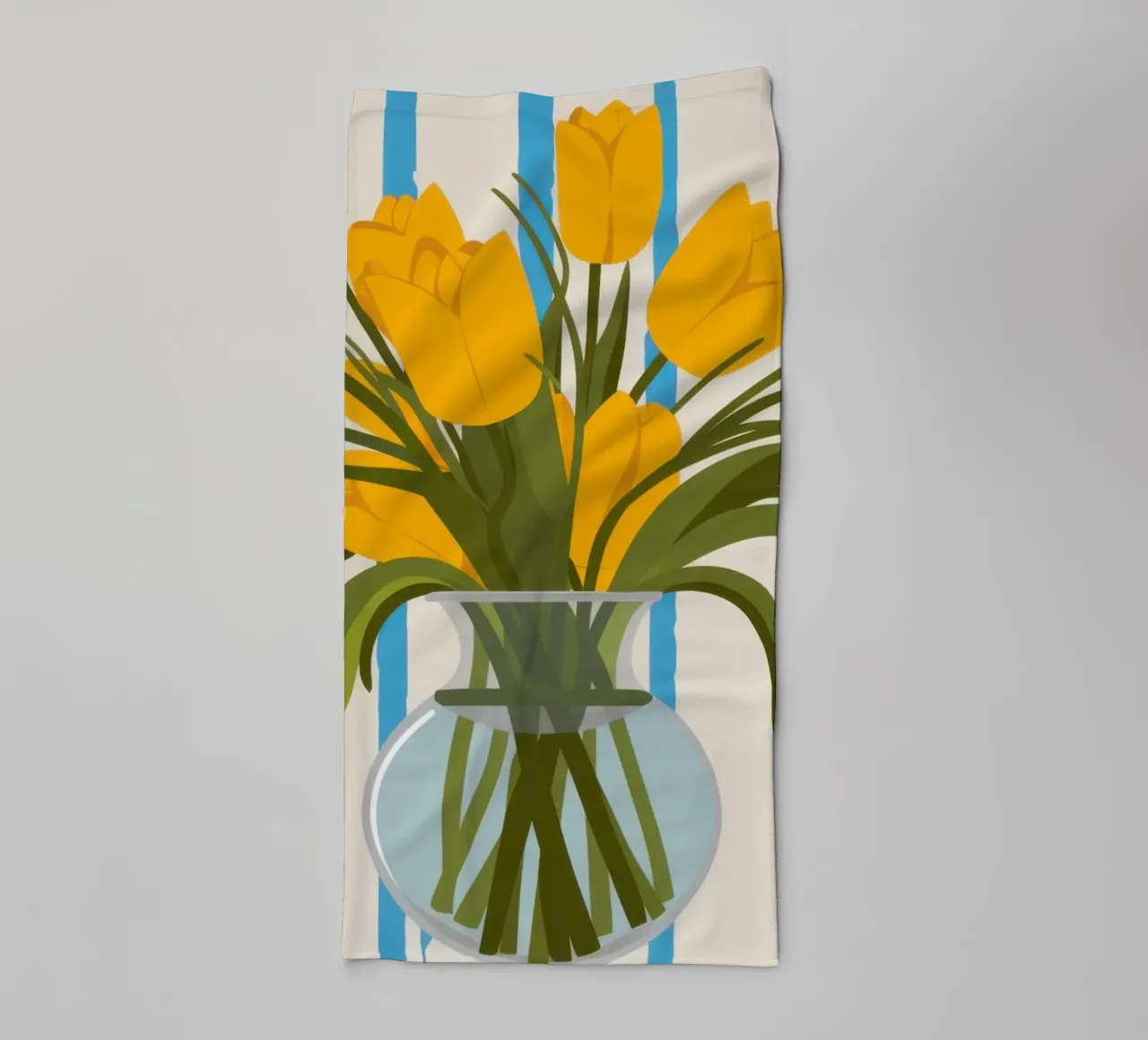 Tulipano d'oro a cascata asciugamano da bagno da Mossy Pigment