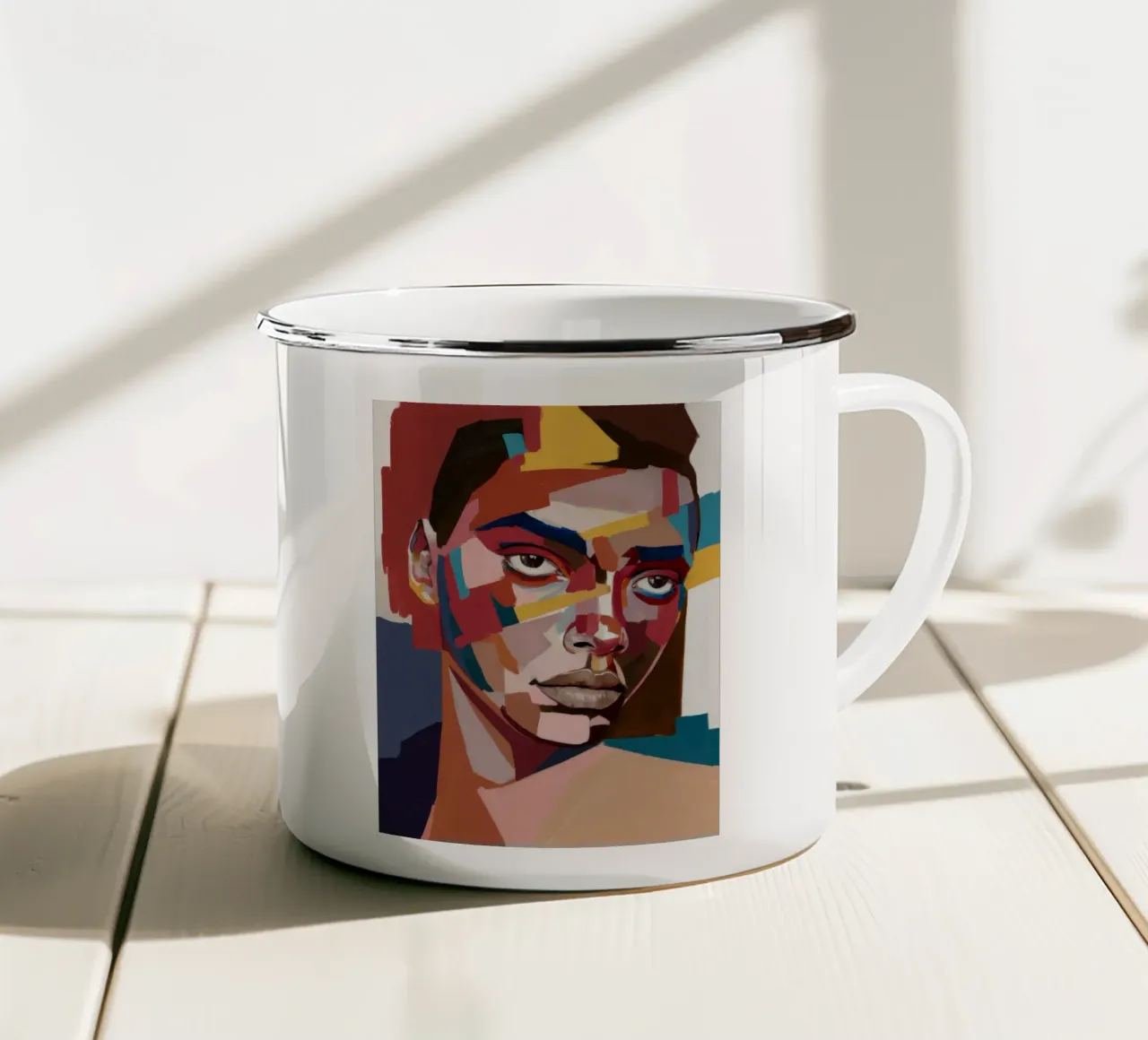 Sguardo frammentato Cubismo tazza in smalto da Reds Jays