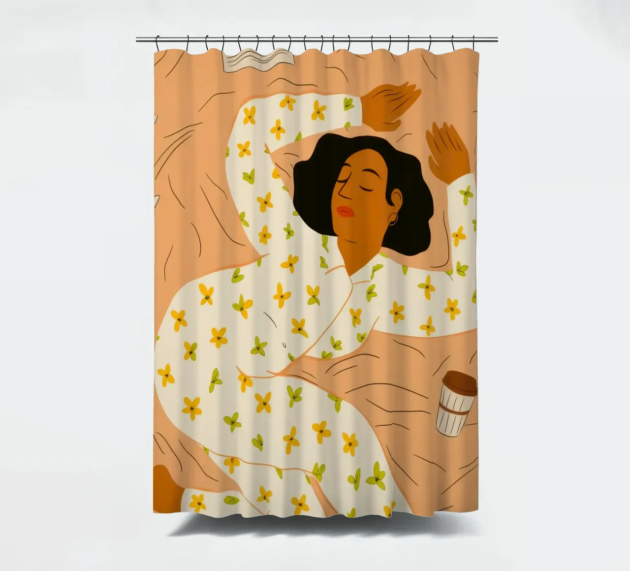 Celestial Pajama Dream shower curtain by Mossy Pigment