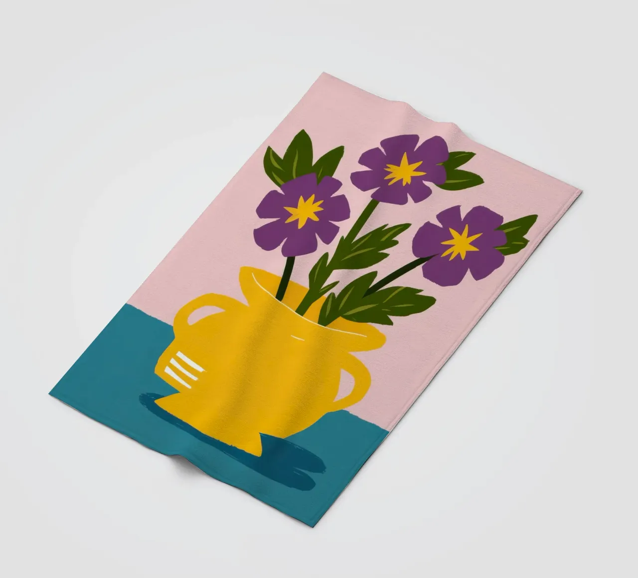 Golden Pot Pansies fleece blanket by Rain Balance