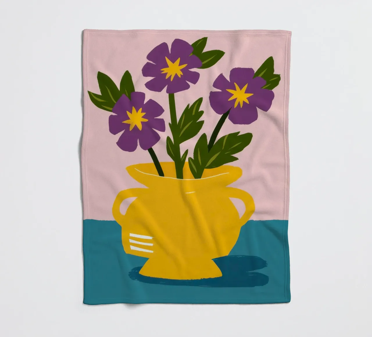 Golden Pot Pansies fleece blanket by Rain Balance