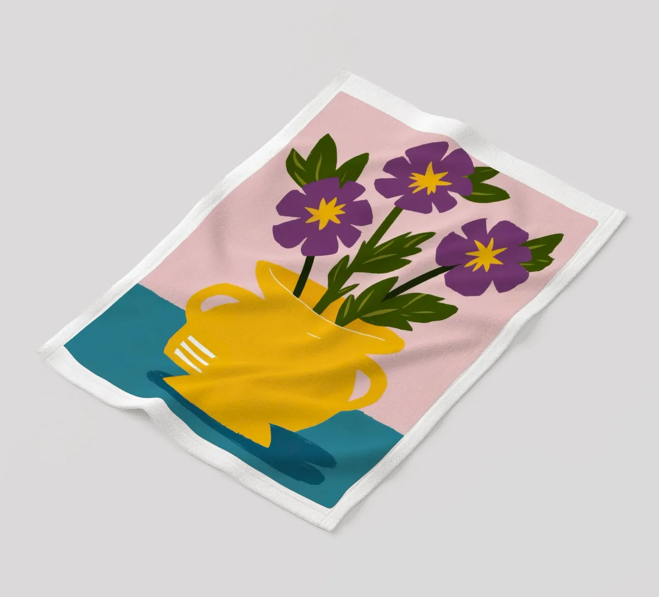 Golden Pot Pansies fleece blanket by Rain Balance